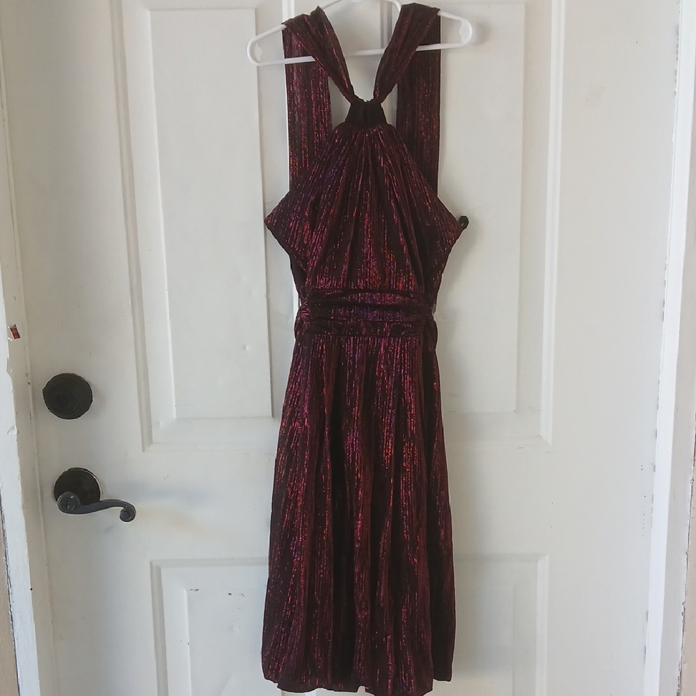 Chic Backless Burgundy Dress